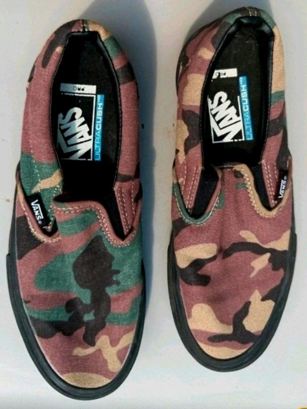Vans Pro-Camo Slip-On Camouflage Canvas Shoes - Green/Brown. NWOT Size 7